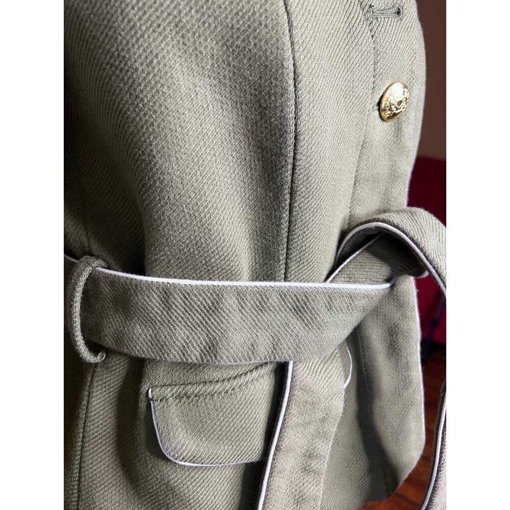 Banana Republic x Olivia Palermo Military Jacket Petite S Olive Belted - Picture 6 of 10